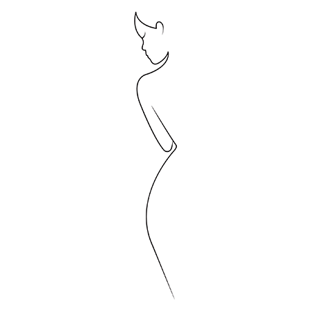 Illustrated contour of woman's body.