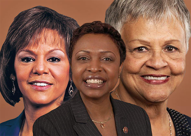 U.S. Representatives Bonnie Watson Coleman (D-NJ), Yvette D. Clarke (D-NY), and Robin Kelly (D-IL)
