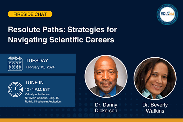 Resolute Paths: Strategies for Navigating Scientific Careers, scheduled for Tuesday, February 13, 2024, from 12:00 pm to 1:00 pm EST.