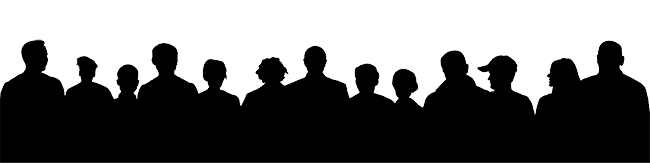 Silhouettes of a crowd