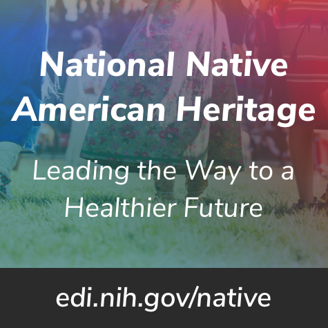 Native American Heritage Month 2018. Leading the way to a healthier future. edi.nih.gov/native