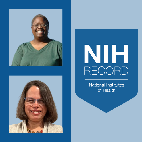 NIH Record record editors, Carla Garnett and Dana Talesnik, alongside the NIH Record logo.