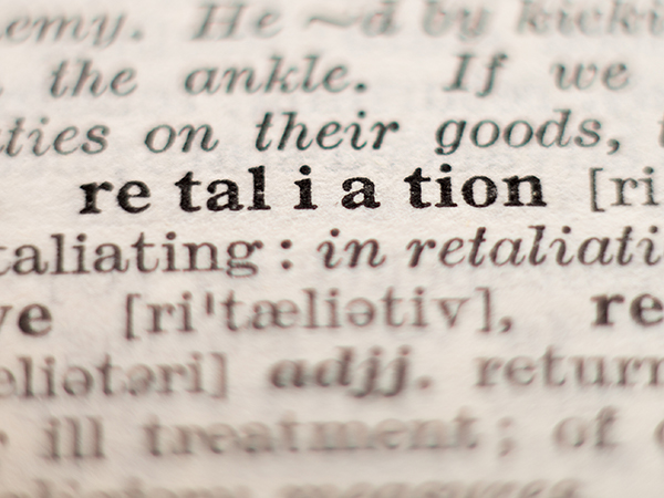 A page from the dictionary featuring the word retaliation.