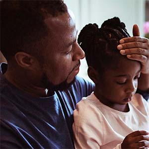African-American father and daughter