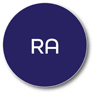 Blue circular icon with the acronym RA
