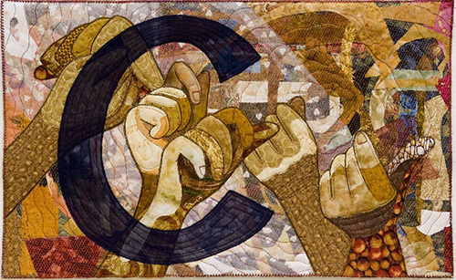 Quilted artwork, 'Change,' by deaf quilter, Theresa Matteson Coughlan.