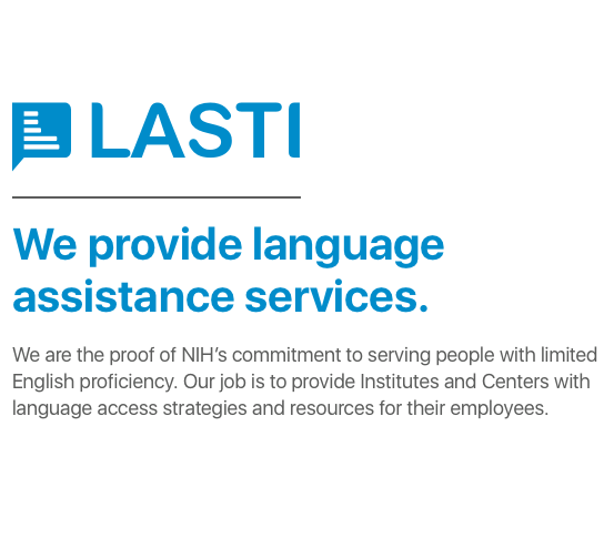 We provide language assistance services.