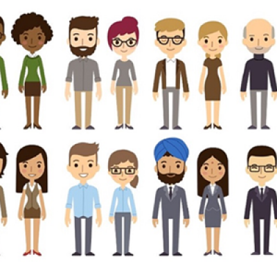 An illustration of people representing a diverse group of skin tones.